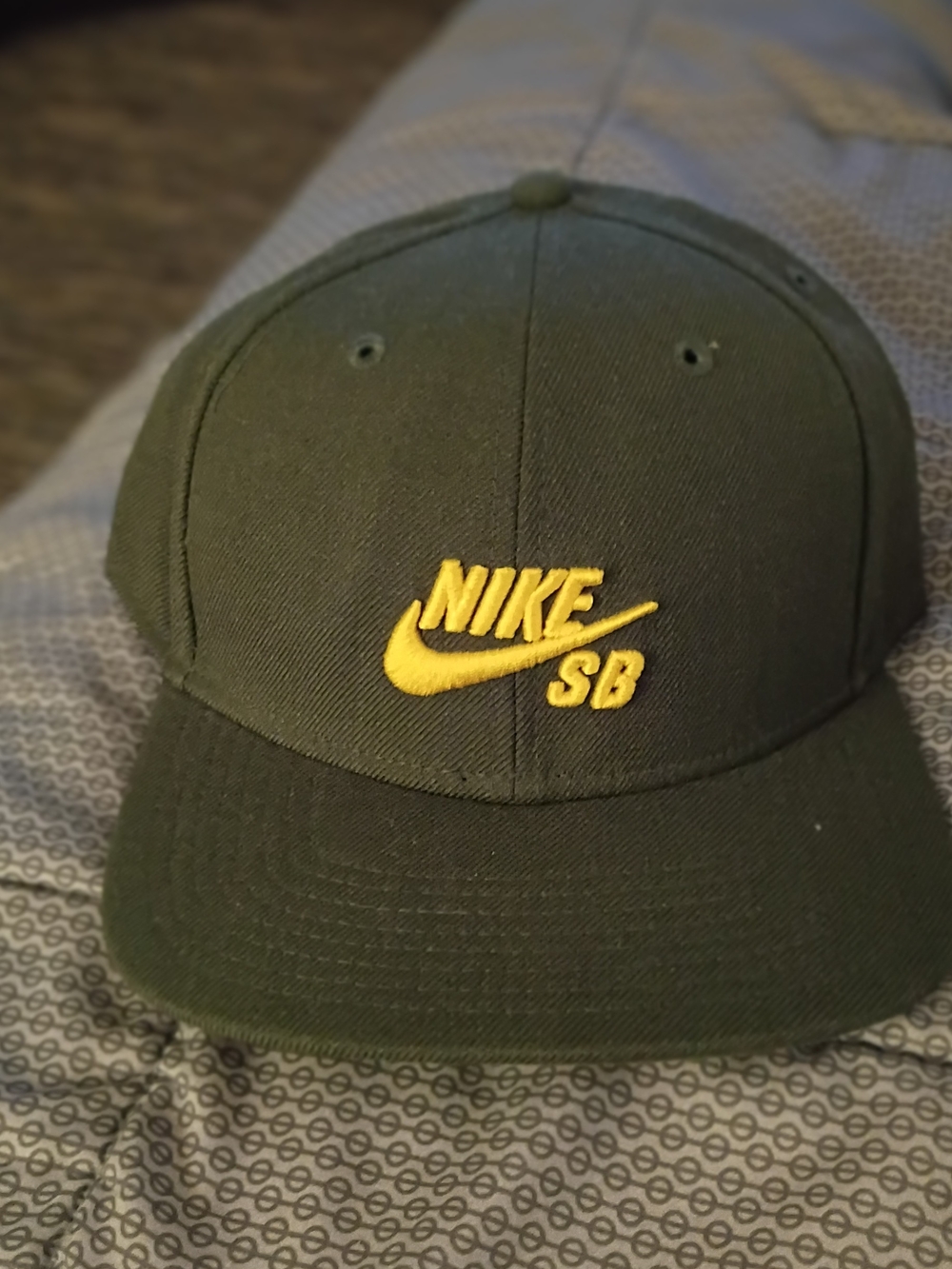 Nike SB Olive Green Cap with Yellow Embroidered Logo